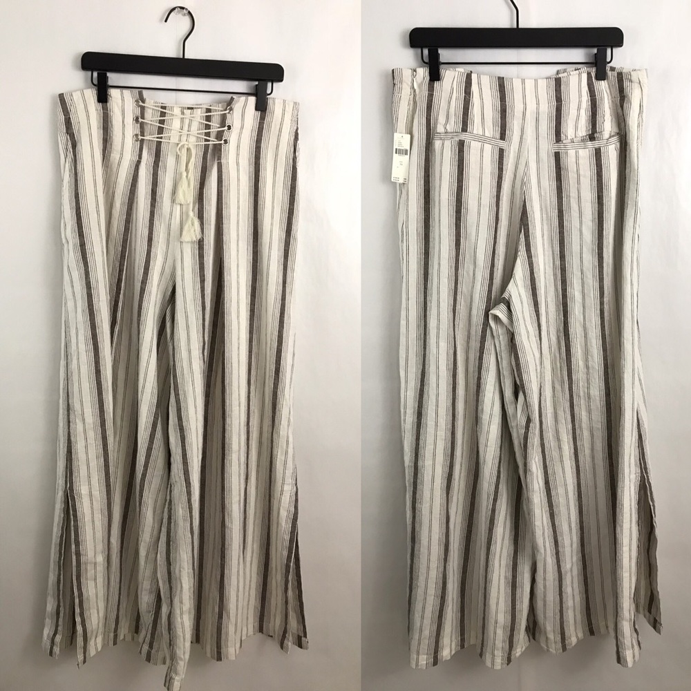 NEW Anthro Chiara corset striped pants - Picture 4 of 5
